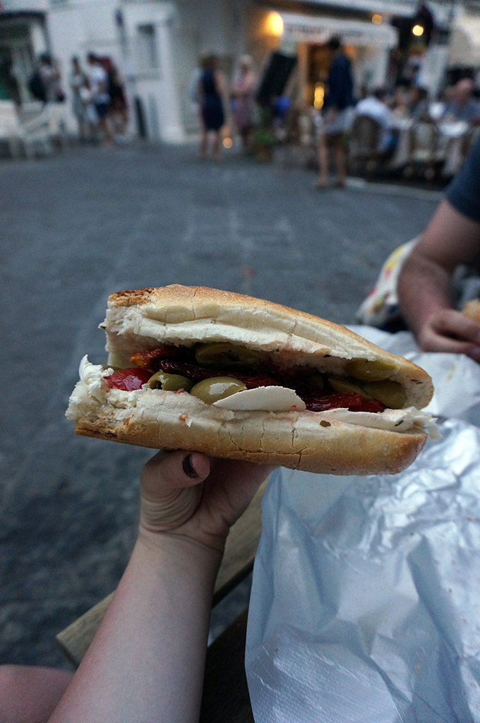 La Tramontina'da yaptırdığımız sandviç - Amalfi